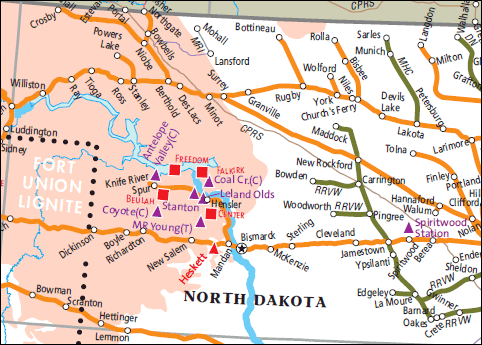 North Dakota Coal Map