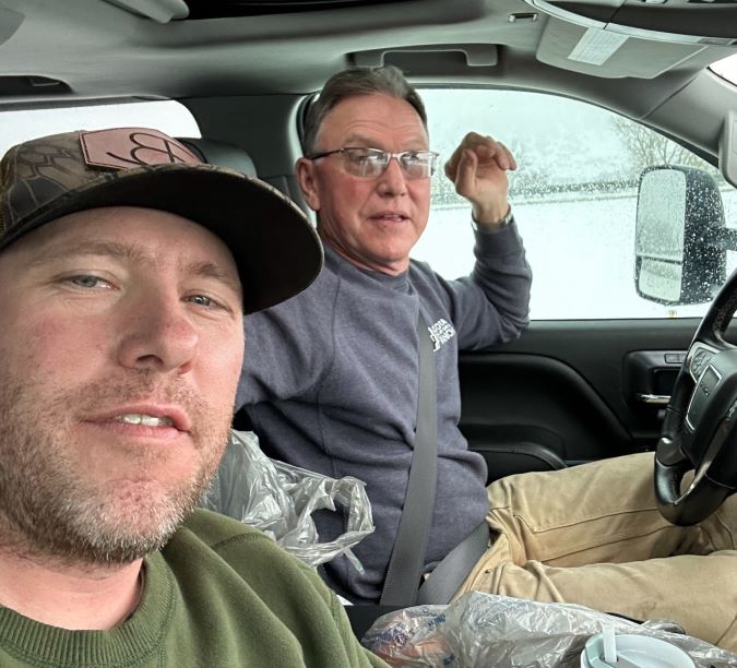 Dave, left, and Dale Dannewitz on a recent road trip 