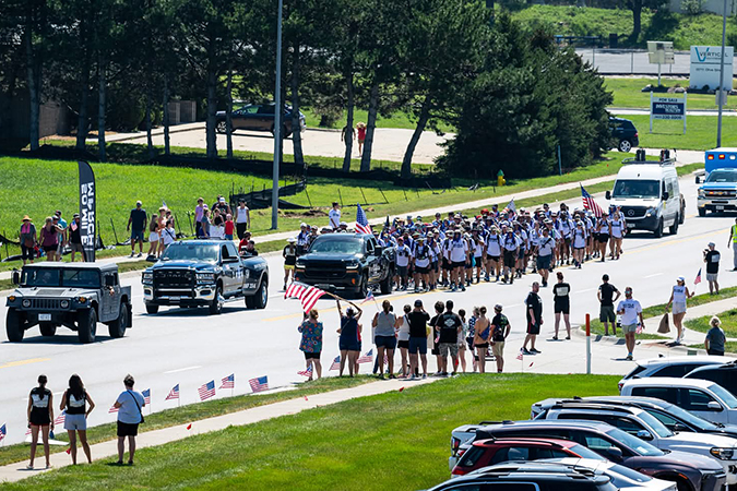 Marchers – including Diefenbaugh -- participating in a 50-mile march Marchers – including Diefenbaugh -- participating in a 50-mile march