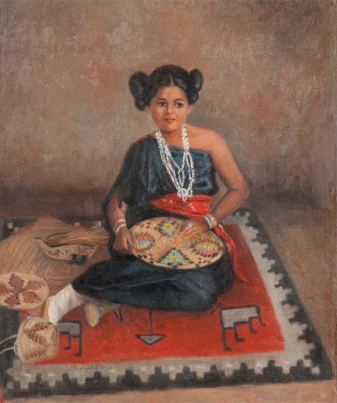 Hopi Girl with Plaque, 1917; oil on canvas; 24 x 20 inches